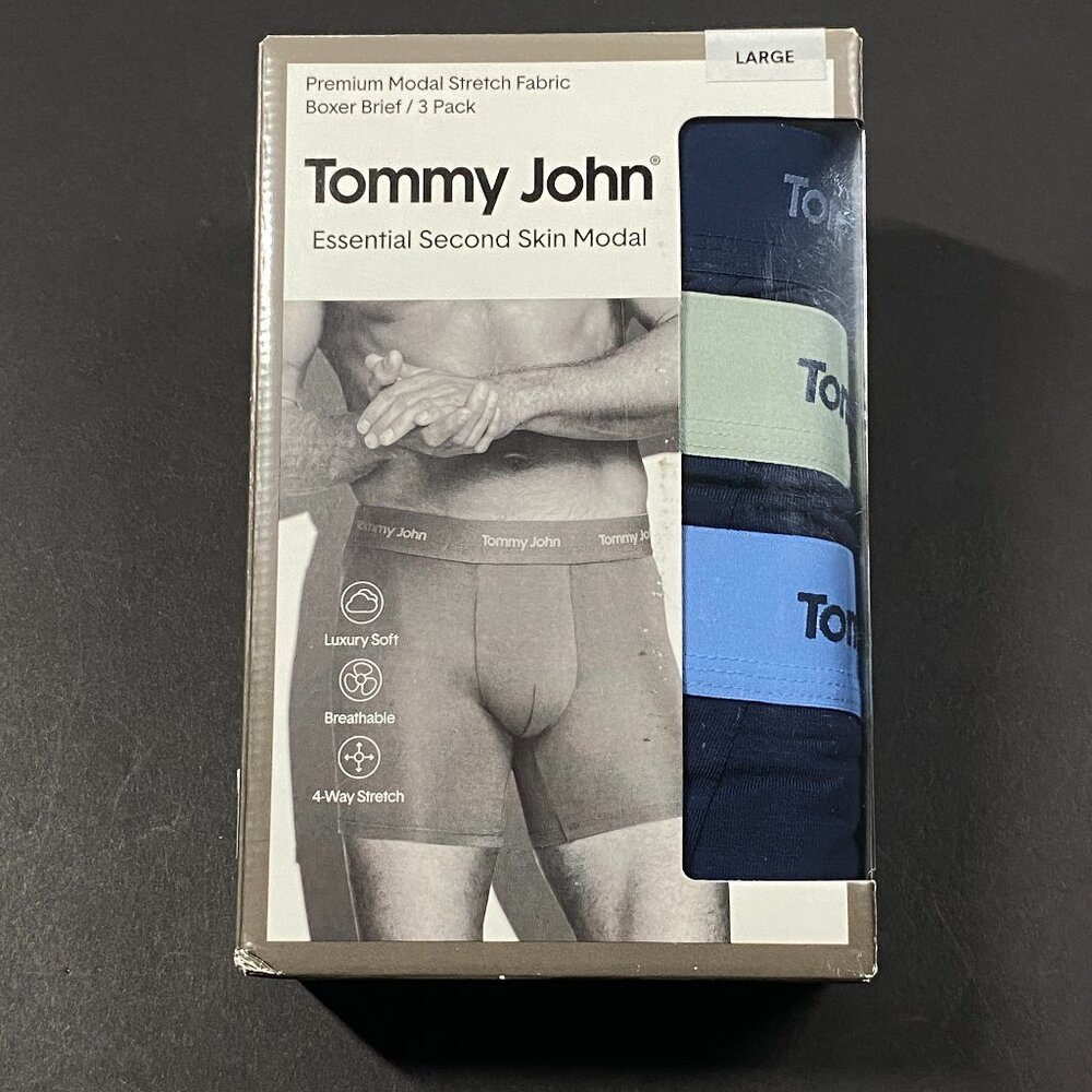 NWT Tommy John Second Skin Boxer Briefs - Modal Blend - Navy